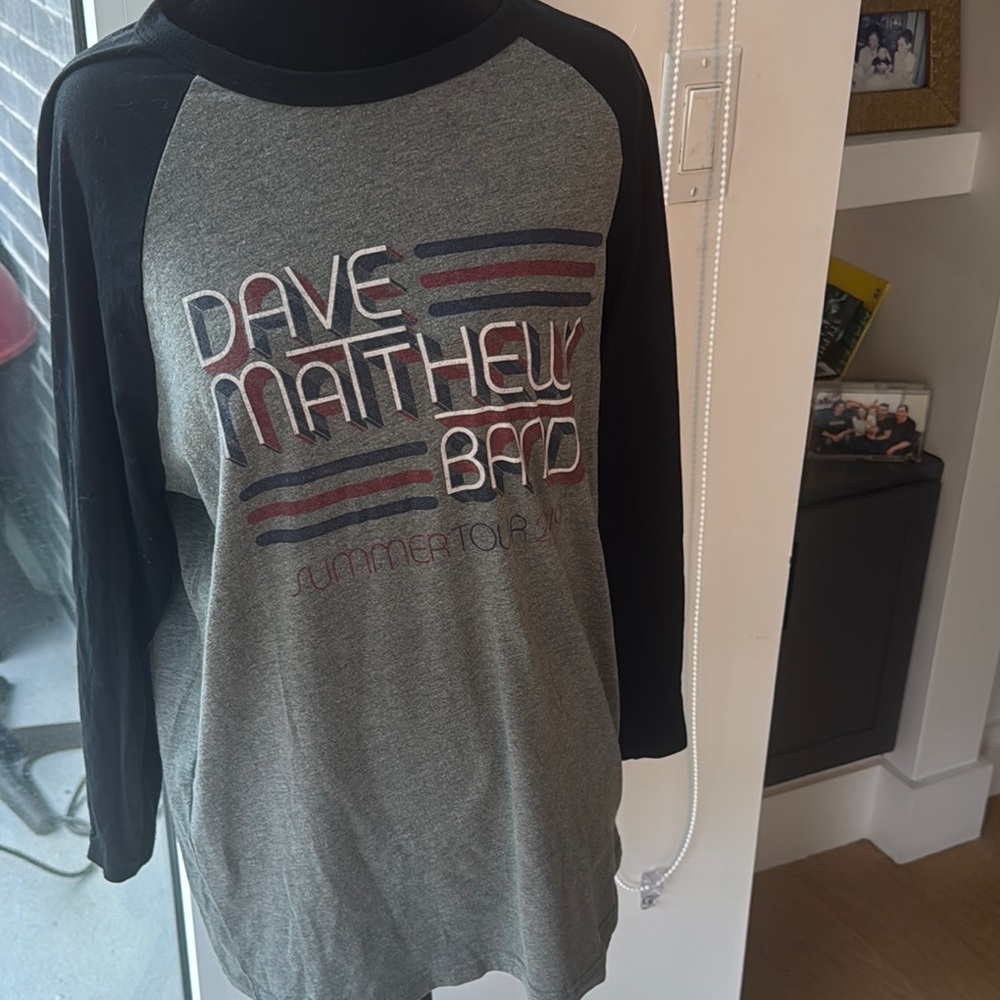 Dave Matthews Band Gray and Black Raglan Shirt  summer tour 2019